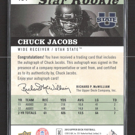 2013 Upper Deck Football Star Rookie Chuck Jacobs #134 Auto