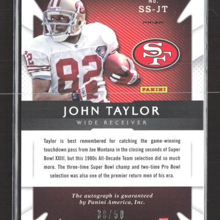 2014 Panini Select Prizm Signatures John Taylor #SS-JT 38/50 Auto
