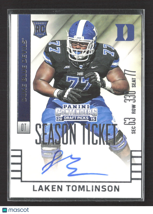 2015 Panini Contenders Draft Picks Laken Tomlinson #257 RC Auto