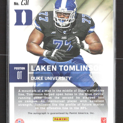 2015 Panini Contenders Draft Picks Laken Tomlinson #257 RC Auto
