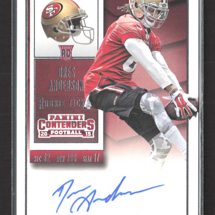 2015 Panini Contenders Football Dres Anderson #175 RC Auto