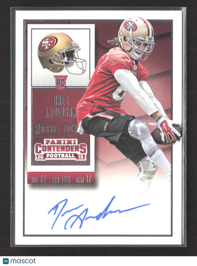 2015 Panini Contenders Football Dres Anderson #175 RC Auto