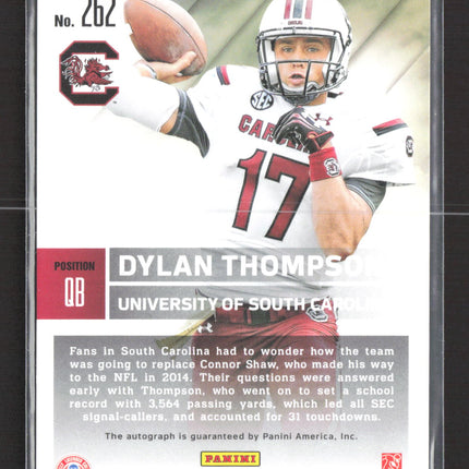 2015 Panini Contenders Draft Picks Dylan Thompson #262 RC Auto