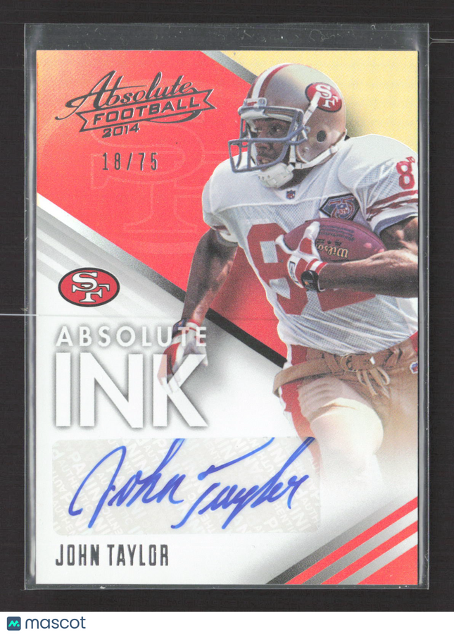2014 Panini Absolute Football Absolute Ink John Taylor #AB-JTA Spectrum /75 Auto