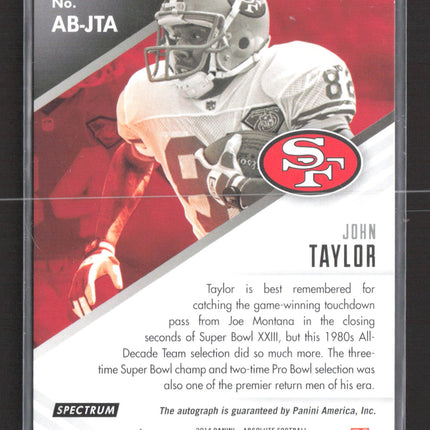 2014 Panini Absolute Football Absolute Ink John Taylor #AB-JTA Spectrum /75 Auto
