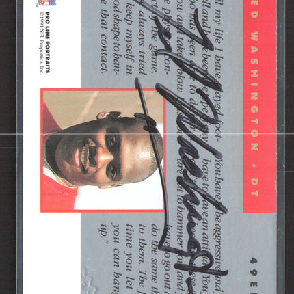 1991 Pro Line Portraits Ted Washington #498 Auto