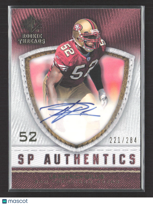 2008 Upper Deck SP Authentic SP Rookie Threads Patrick Willis #SP-PW /284 Auto