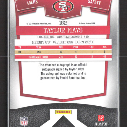 2010 Donruss Elite Turn of the Century Taylor Mays #182 328/399 Auto