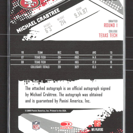 2009 Score Inscriptions Michael Crabtree #372 Auto /199