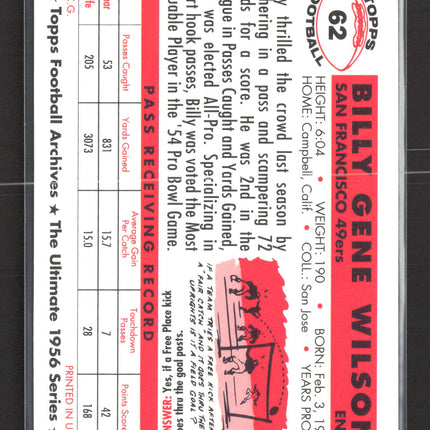 1956 Topps Billy Wilson #62 IP Auto