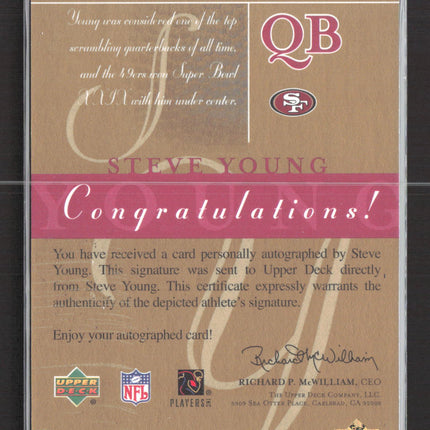 2003 Upper Deck SP Signature Edition Steve Young #SY 084/100 Auto