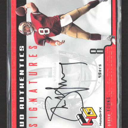 1999 Upper Deck HoloGrFX UD Authentics Signatures Steve Young #SY Auto