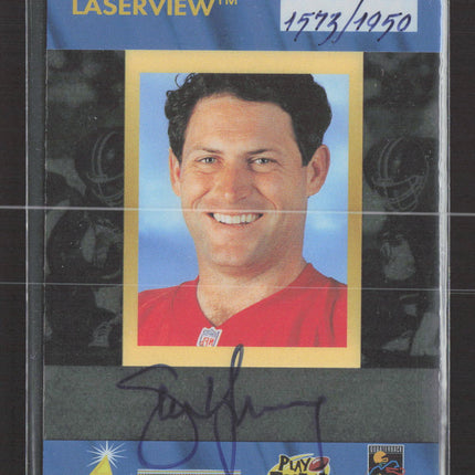 1996 Pinnacle Laserview Inscriptions Steve Young #1 1573/1950 Auto