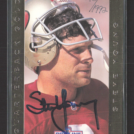 1992 Pro Line Collection Quarterback Gold Steve Young #18 Auto /1992