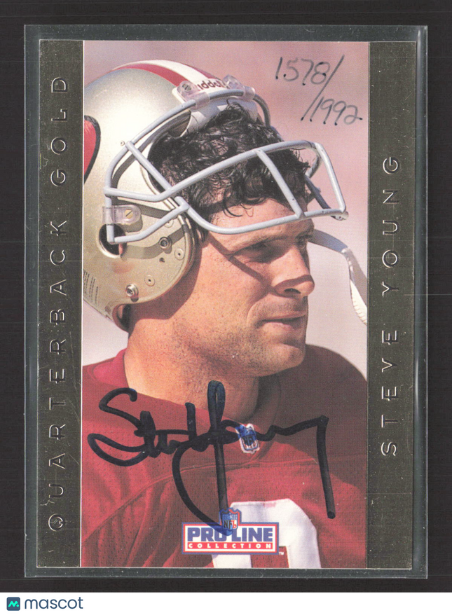1992 Pro Line Collection Quarterback Gold Steve Young #18 Auto /1992