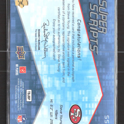 2008 Upper Deck SPx Super Scripts Steve Young #SS-SY Auto