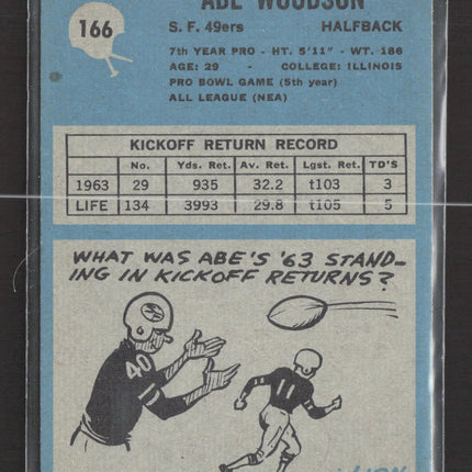 1964 Philadelphia Abe Woodson #166 IP Auto