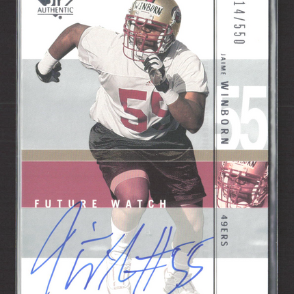 2001 Upper Deck SP Authentic Future Watch Jamie Winborn #150 514/550 Auto