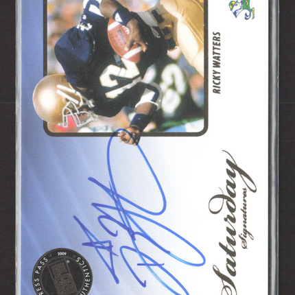 2009 Press Pass Legends Saturday Signatures Ricky Watters #SS-RW Auto