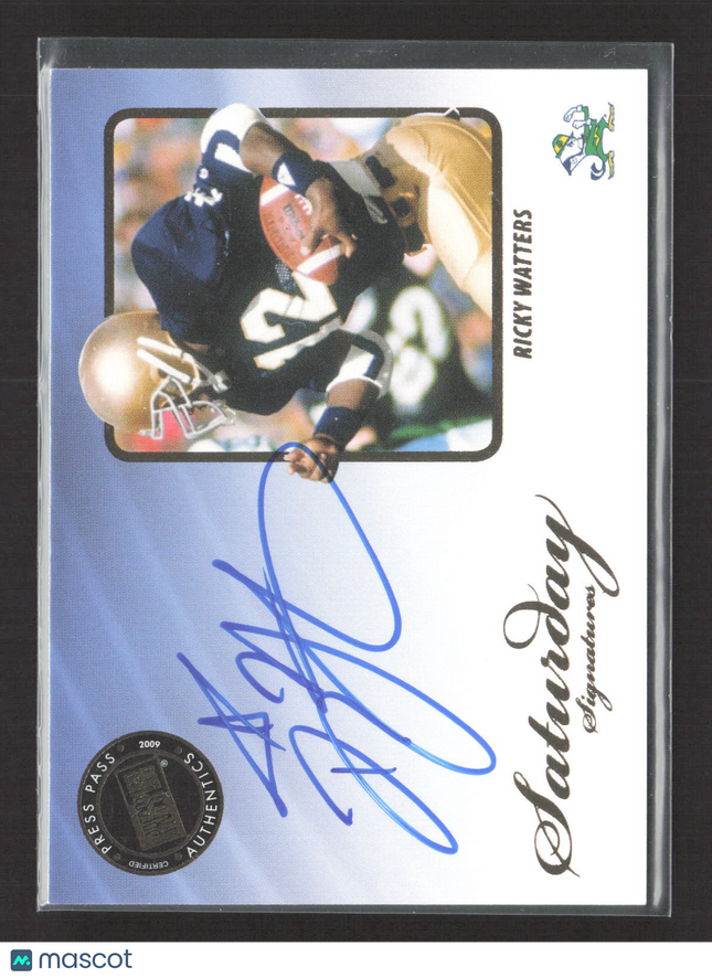 2009 Press Pass Legends Saturday Signatures Ricky Watters #SS-RW Auto