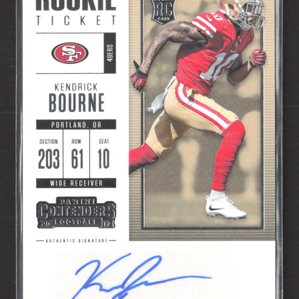 2017 Panini Contenders Football Kendrick Bourne #243 RC Auto