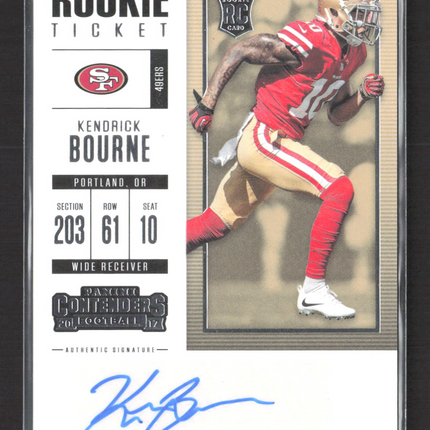 2017 Panini Contenders Football Kendrick Bourne #243 Auto