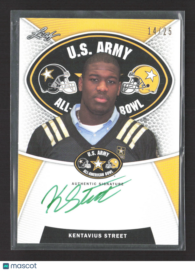 2014 Leaf U.S. Army All-American Bowl Kentavius Street #TA-KS1 14/25 Auto