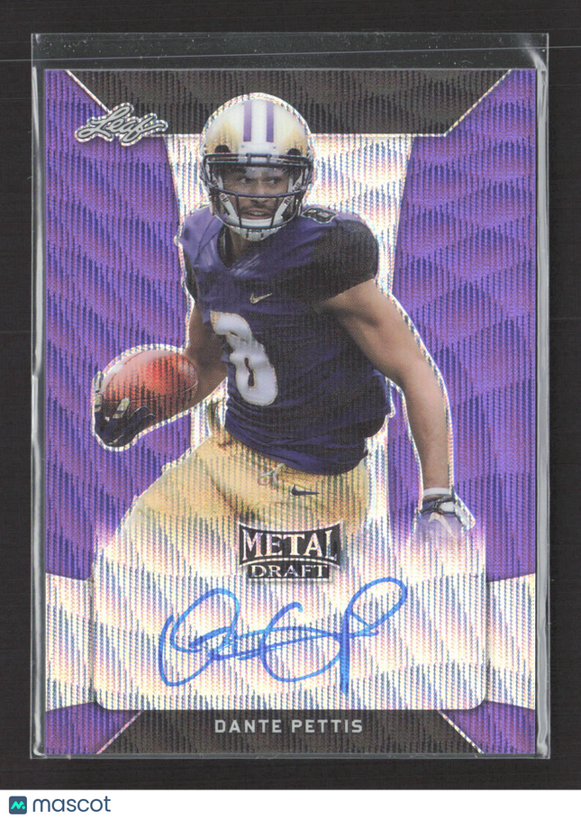 2018 Leaf Metal Draft Dante Pettis #BA-DP1 Purple Wave 7/15 Auto