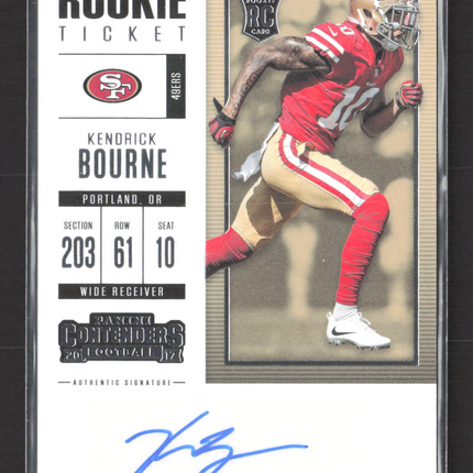 2017 Panini Contenders Kendrick Bourne #243 Rookie Ticket Auto