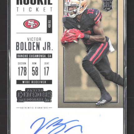 2017 Panini Contenders Football Victor Bolden Jr. #242 RC Auto