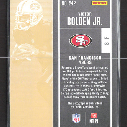 2017 Panini Contenders Football Victor Bolden Jr. #242 RC Auto