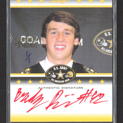 2012 Leaf U.S. Army All-American Bowl Selection Tour Bradley Pinion Auto 1/1