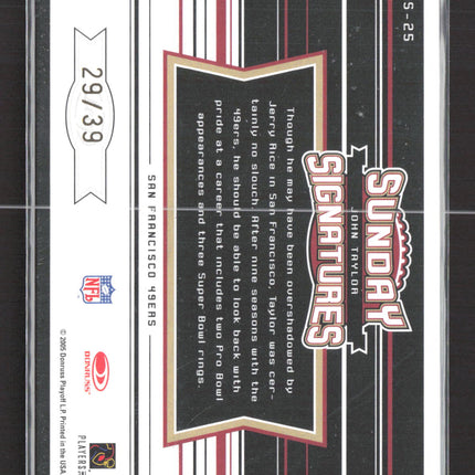 2005 Leaf Rookies & Stars Longevity Sunday John Taylor #SS-25 29/39 Auto Gold