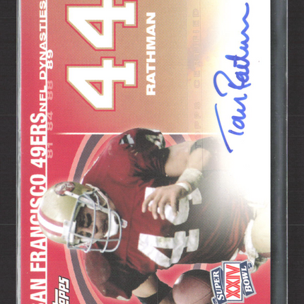 2008 Topps NFL Dynasties Tribute Tom Rathman #DYNA-TR 470/500 Auto