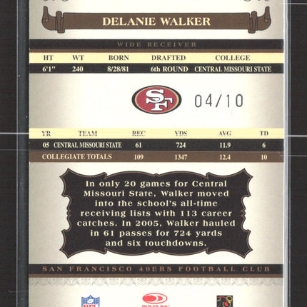 2006 Donruss Timeless Classics Tributes Delanie Walker #178 Platinum /10