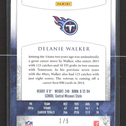 2015 Panini Crown Royale Delanie Walker #12 Light Blue /5