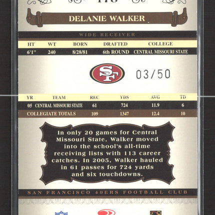 2006 Donruss Timeless Classics Tributes Delanie Walker #178 /50