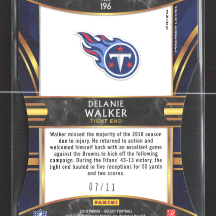 2020 Panini Select Premier Level Delanie Walker #196 Orange Prizm 07/11