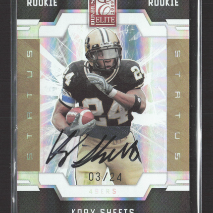 2009 Donruss Elite Status Kory Sheets #158 03/24 Auto