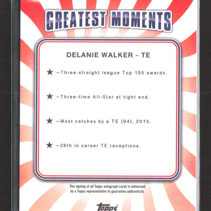2024 Topps Finest Greats Delanie Walker #FG-DW Blue Prism Refractor 43/99 Auto