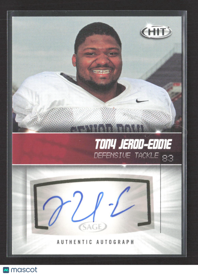 2012 SAGE HIT Tony Jerod-Eddie #A27 Authentic Autograph Auto