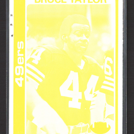 1978 Topps Bruce Taylor Yellow Printing Plate Blank Back Proof