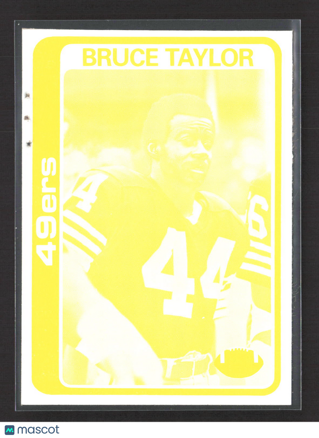1978 Topps Bruce Taylor Yellow Printing Plate Blank Back Proof