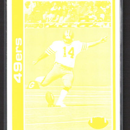 1978 Topps Ray Wersching Yellow Printing Plate Blank Back Proof