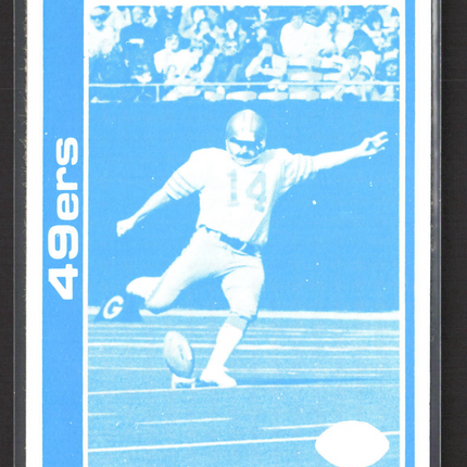 1978 Topps Football Blue Blank Back Ray Wersching #14 Blank Back Proof