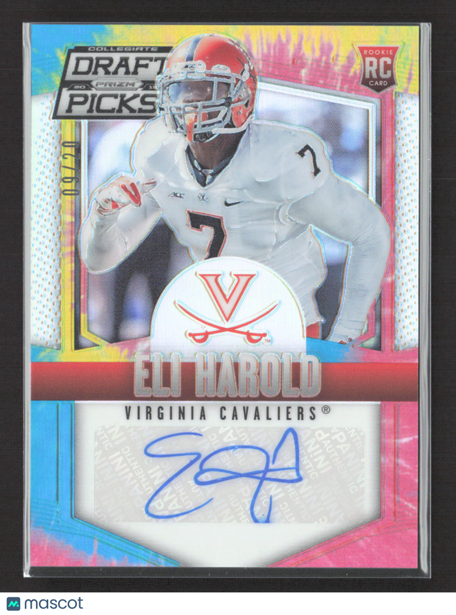 2015 Panini Prizm Collegiate Draft Picks Eli Harold #186 Tie-Dye RC Auto /20