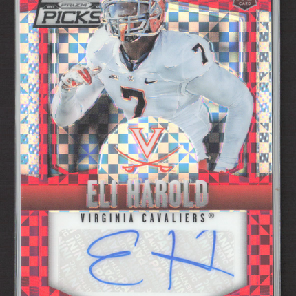 2015 Prizm Collegiate Draft Picks Eli Harold #186 Red Checkerboard RC Auto