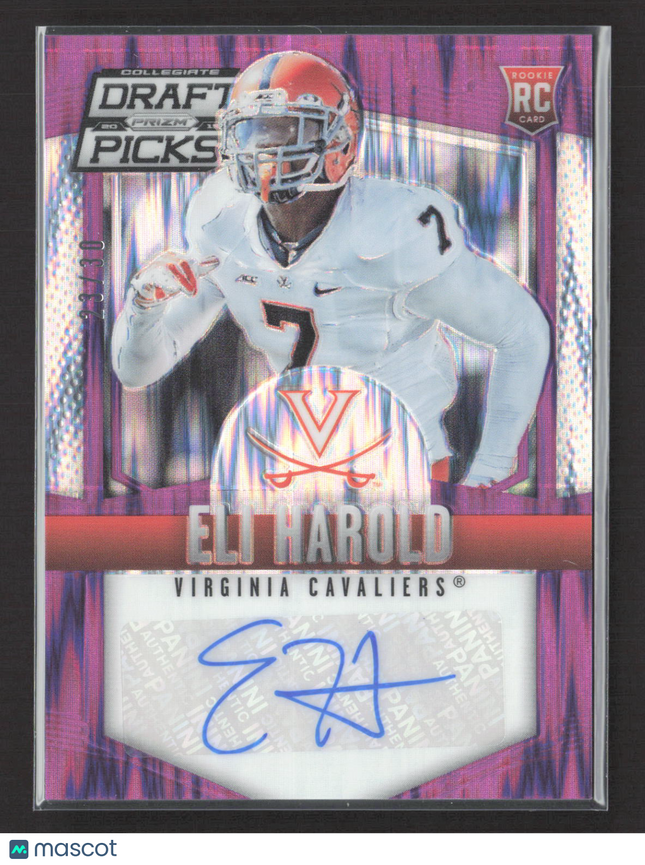 2015 Panini Prizm Collegiate Draft Picks Eli Harold #186 Purple RC Auto /30