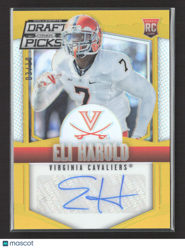 2015 Panini Prizm Collegiate Draft Picks Eli Harold #186 Gold 03/10 RC Auto