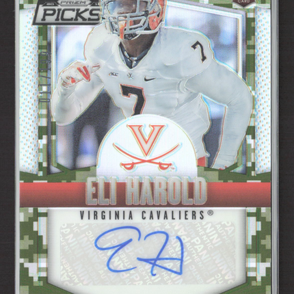 2015 Panini Prizm Collegiate Draft Picks Eli Harold #186 Camo RC Auto /199